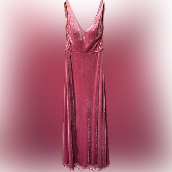 Rosewood Morilee Bridesmaid dress style 21669 velvet - Picture 4 of 14